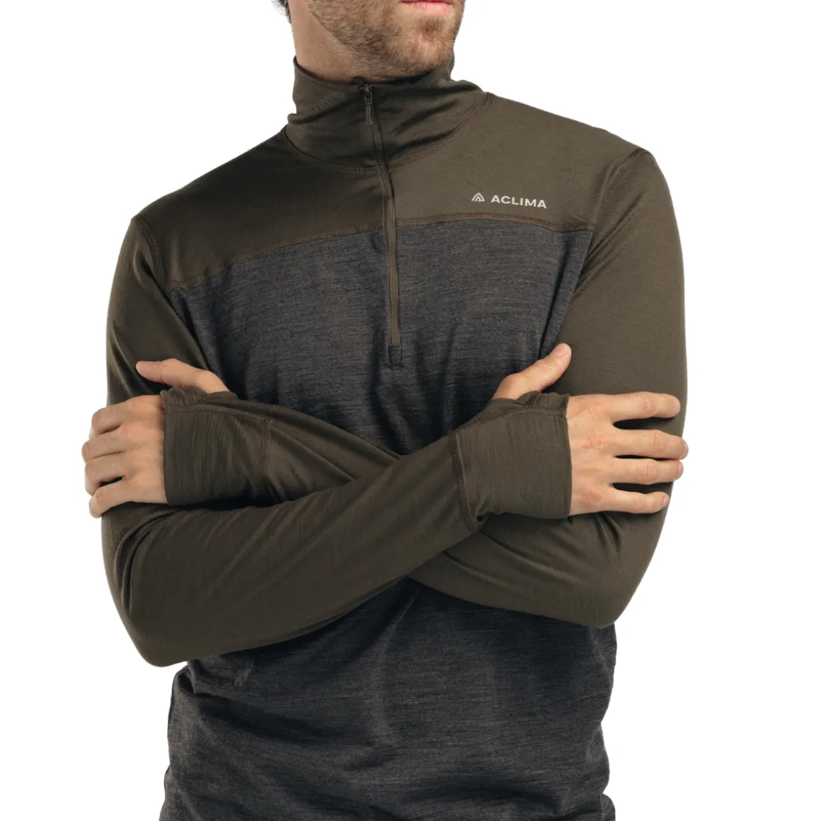 Aclima LightWool 180 Polo w/zip, herre (Tarmac Marengo)