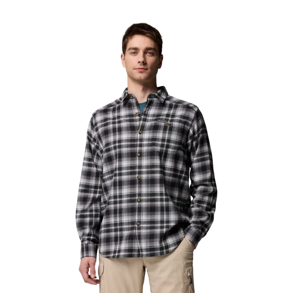 Columbia Cornell Woods Flannel LS, herre (BlackTartan)
