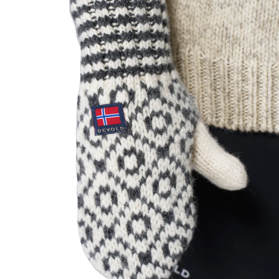 Devold Svalbard Wool Mitten (Offwhite / Anthracite)