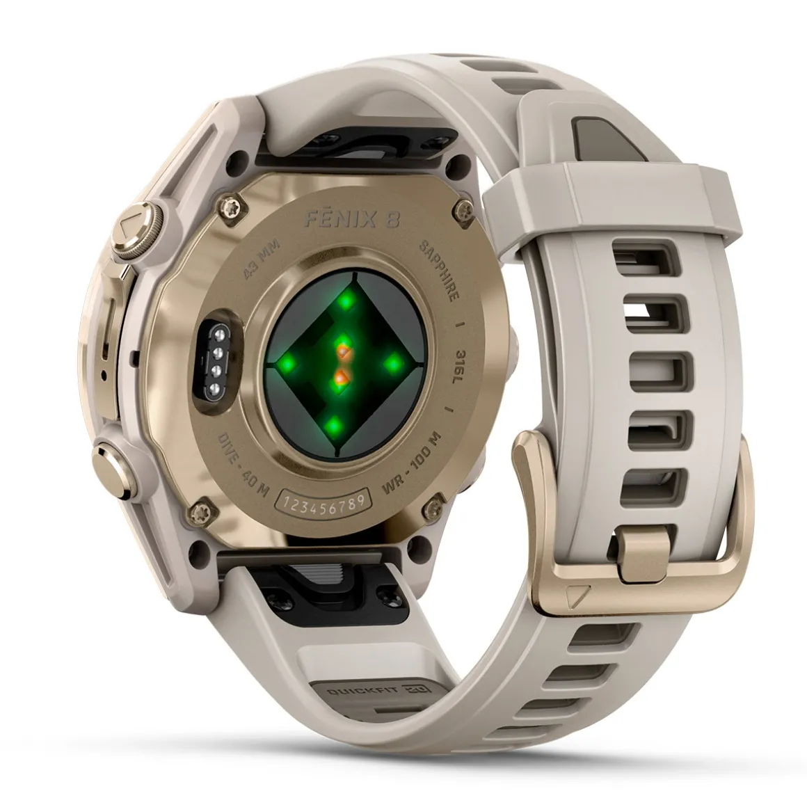 Garmin Fenix 8 AMOLED Sapphire, 43 mm (Soft Gold)