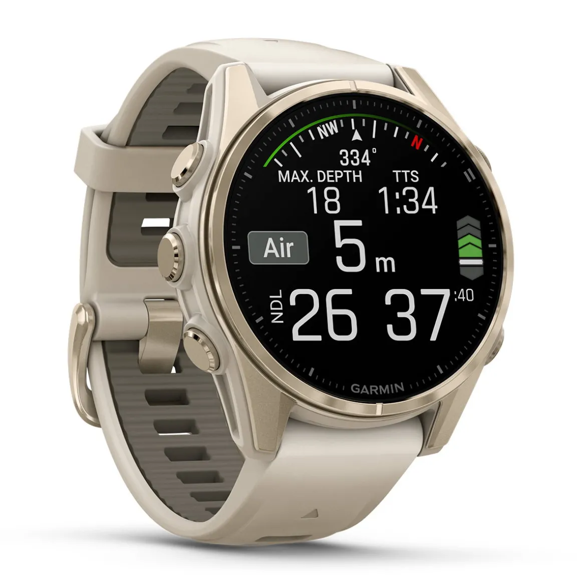 Garmin Fenix 8 AMOLED Sapphire, 43 mm (Soft Gold)