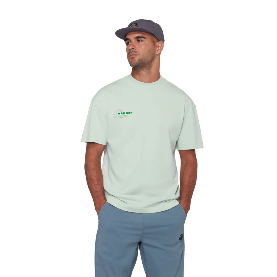 Mammut Base Relaxed T-Shirt Glacier, herre (Silver Sage)