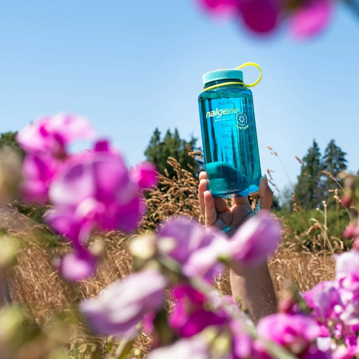 Nalgene Wide Mouth Sustain drikkedunk 1 L - Blå Cerulean