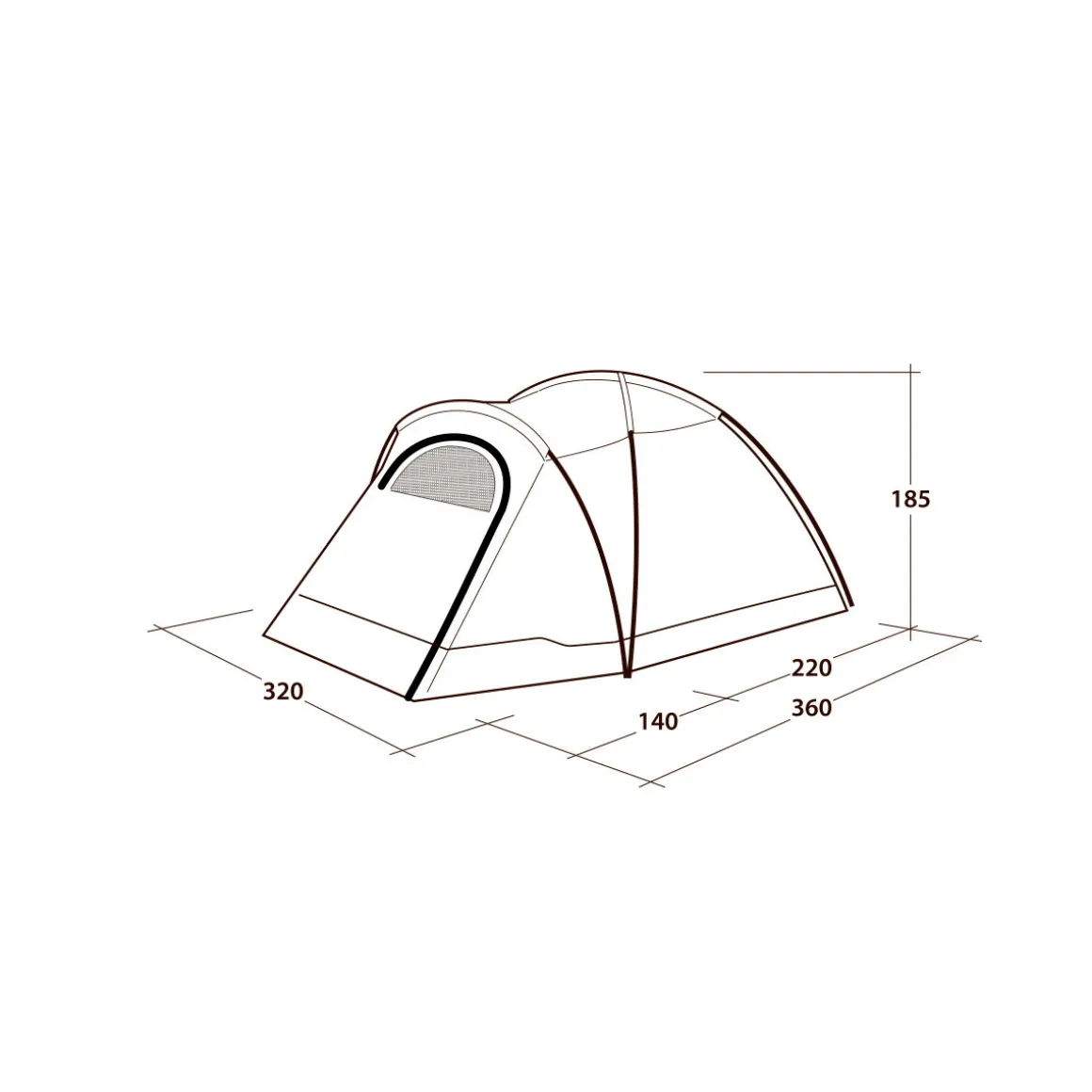Outwell Cloud 5 campingtelt (Green)