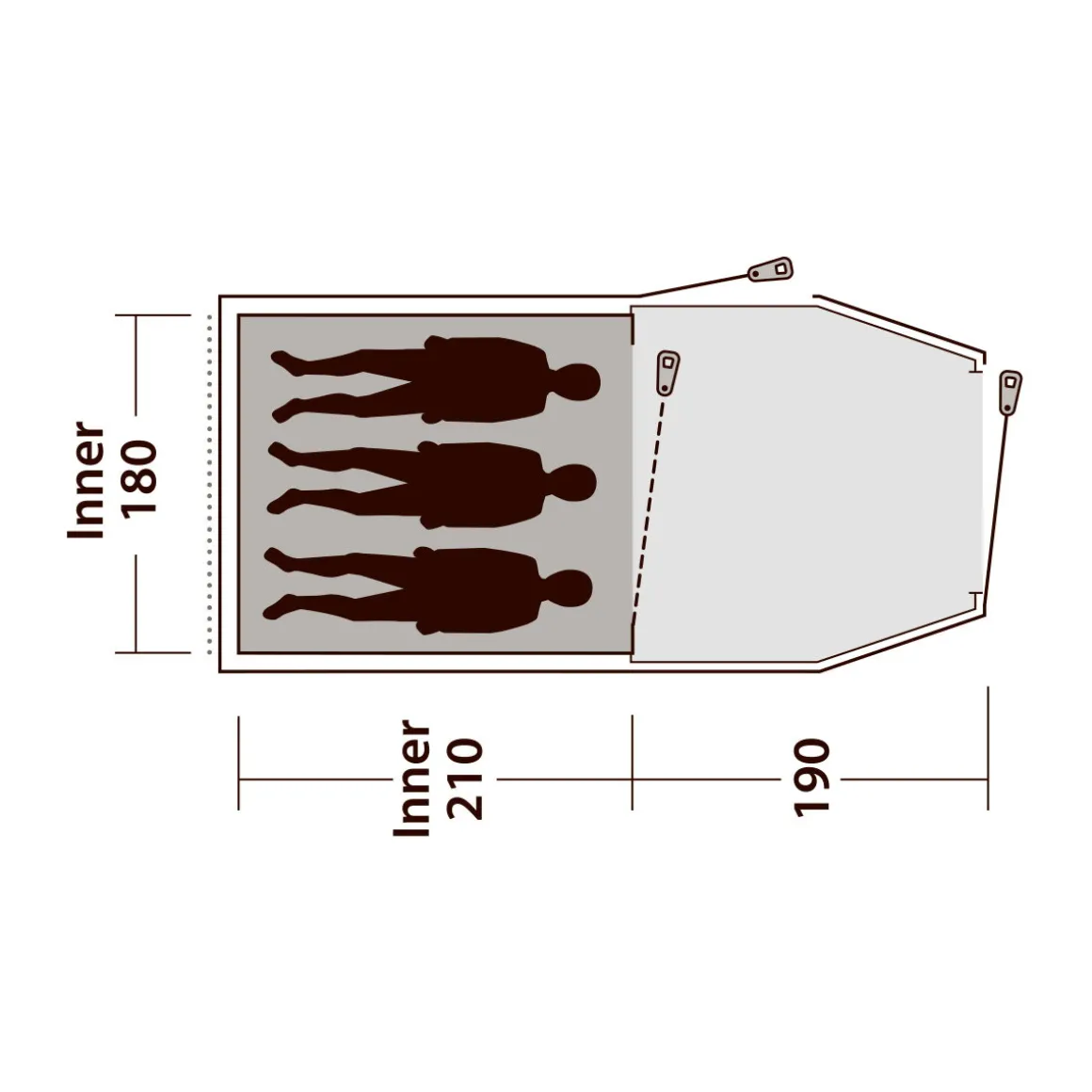 Outwell Earth 3 plus campingtelt, 3 personer