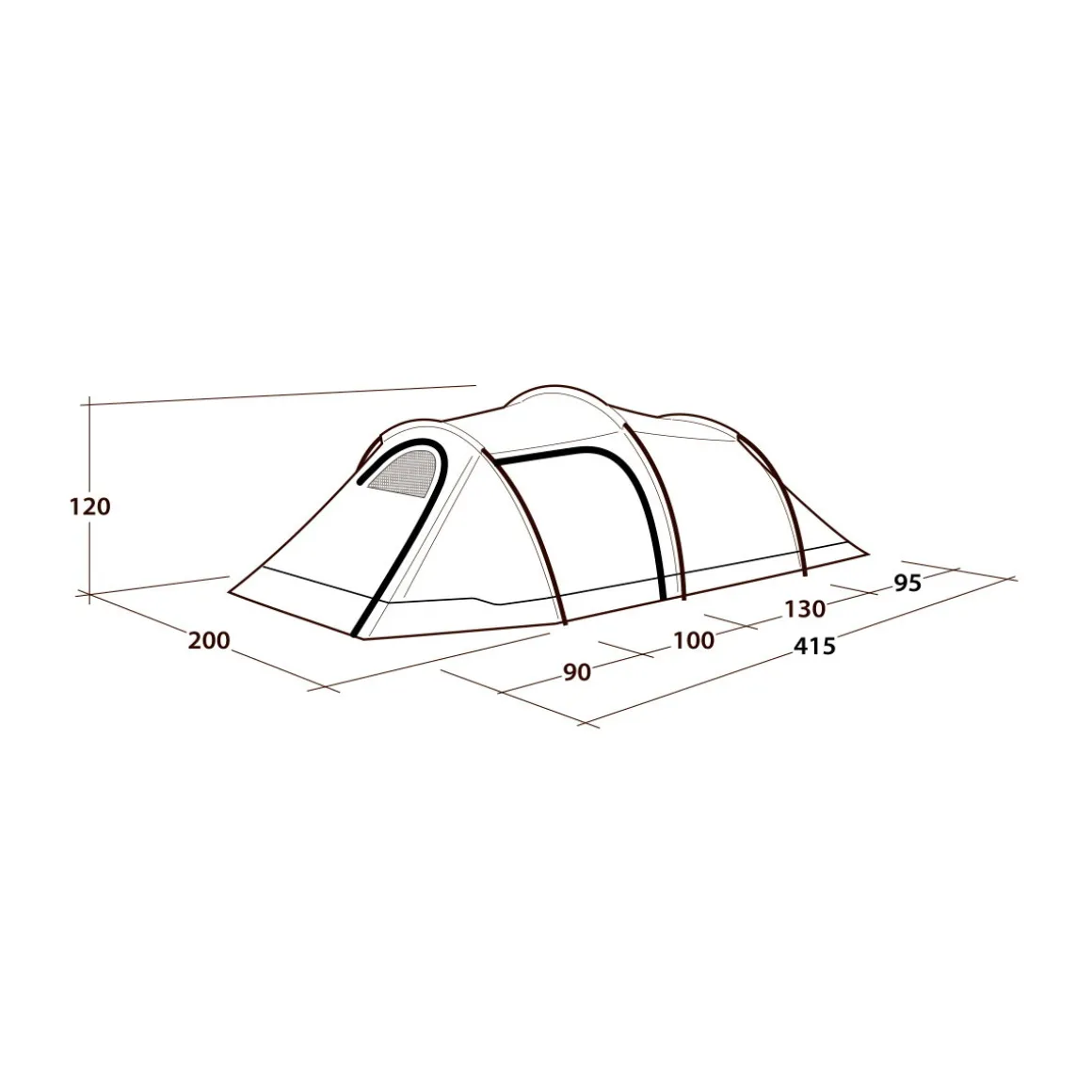 Outwell Earth 3 plus campingtelt, 3 personer
