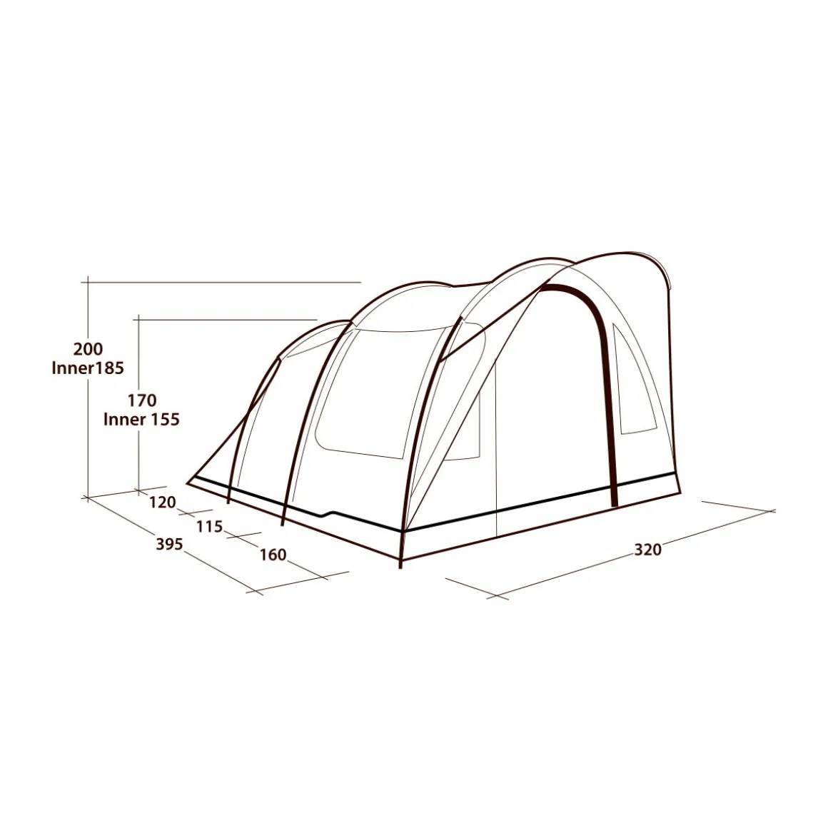 Outwell Sky 5 campingtelt 5 personer (Blue)