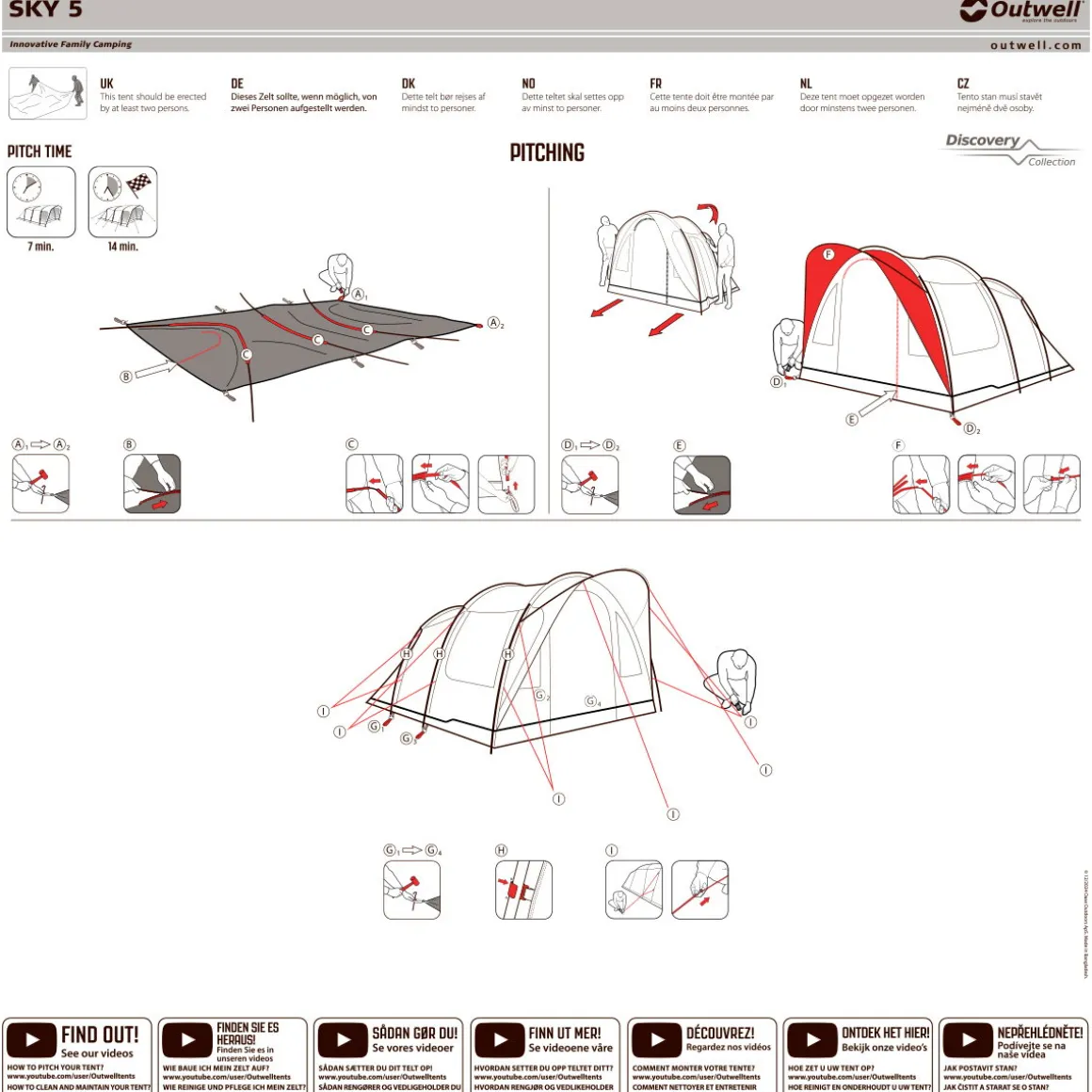 Outwell Sky 5 campingtelt 5 personer (Blue)