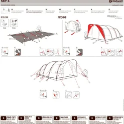 Outwell Sky 6 campingtelt, 6 personer (Blue)