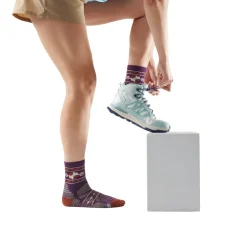 Smartwool Hike Light Cushion Retro Floral Mid Crew Vandresok, dame (Purple Iris)