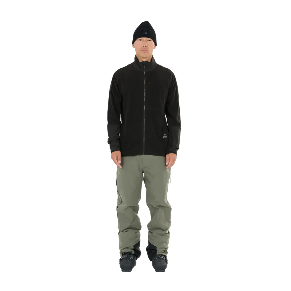 SOS Bromo Midlayer Full Zip Fleece, herre (Black)