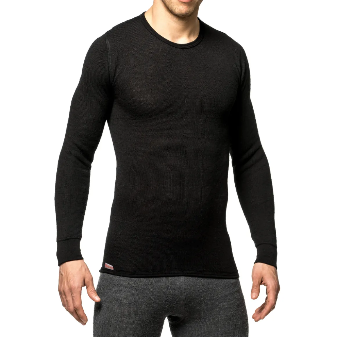 Woolpower Crewneck 200 uldundertrøje, unisex (Black)
