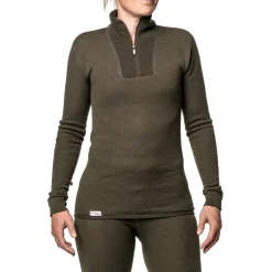 Woolpower Zip Turtleneck 200 uldundertrøje, unisex (Pine Green)